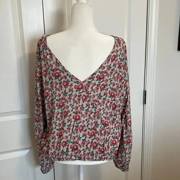 Loft Paisley Wrap Back Cropped Top Size L - Picture 4 of 11